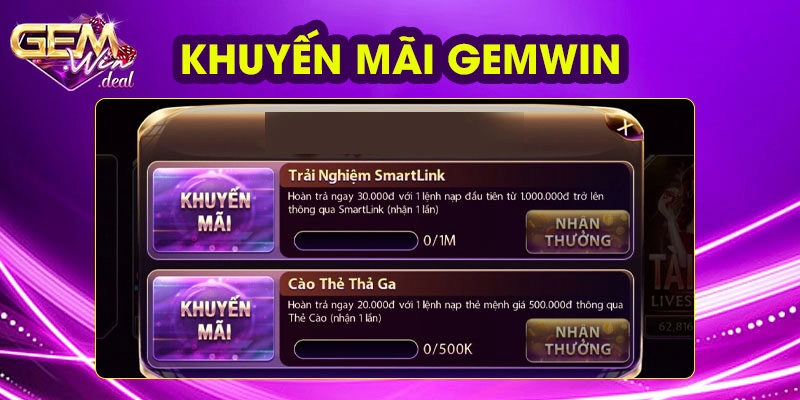 Khuyến mãi Gemwin giới thiệu bet thủ mới